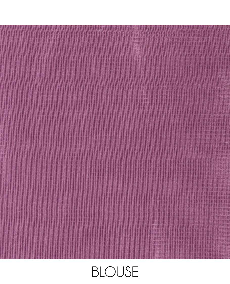 Onion pink thread embroidery kotta cotton saree with thread embroidery border & self pallu along with plain blouse