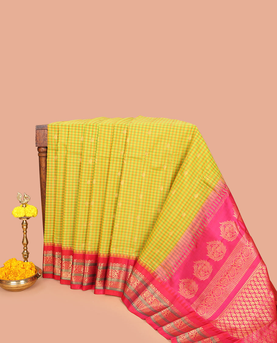 Green Gadwal Silk Mix Saree