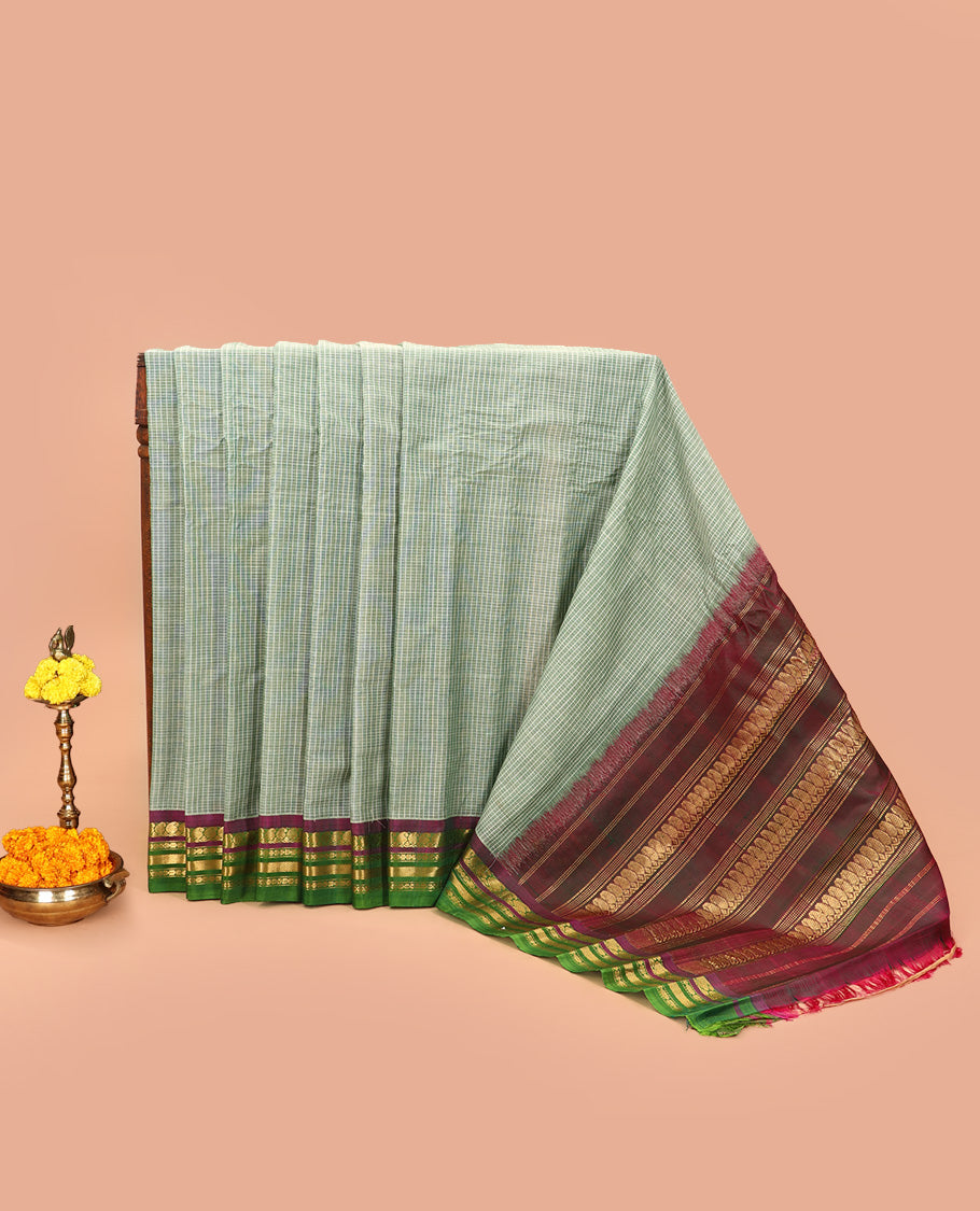 Green Gadwal Cotton Saree