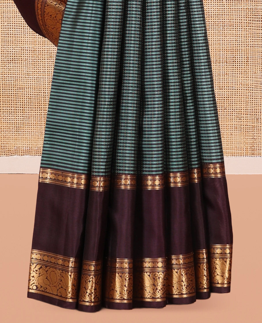 Green Stripes Mayuri Soft Silk Saree