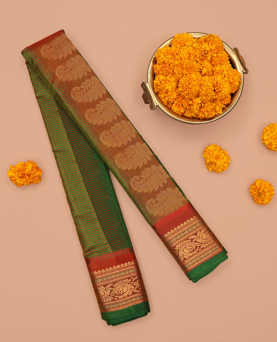 Green Gadwal Silk Mix Saree