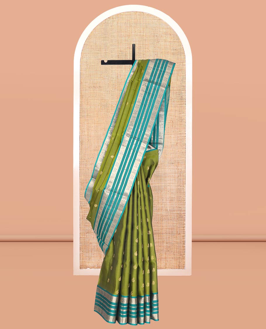 Green Mayuri Lite Silk Mix Saree