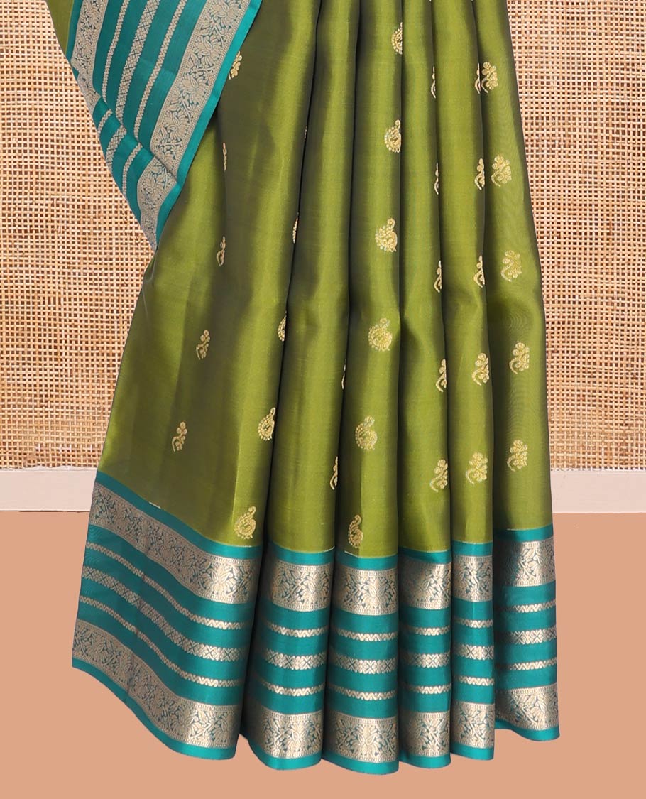 Green Mayuri Lite Silk Mix Saree