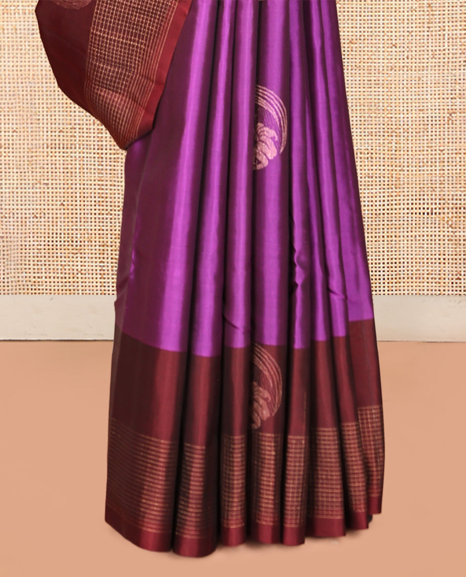 Pink Zari Buttas Woven Mayuri Lite Silk Mix Saree