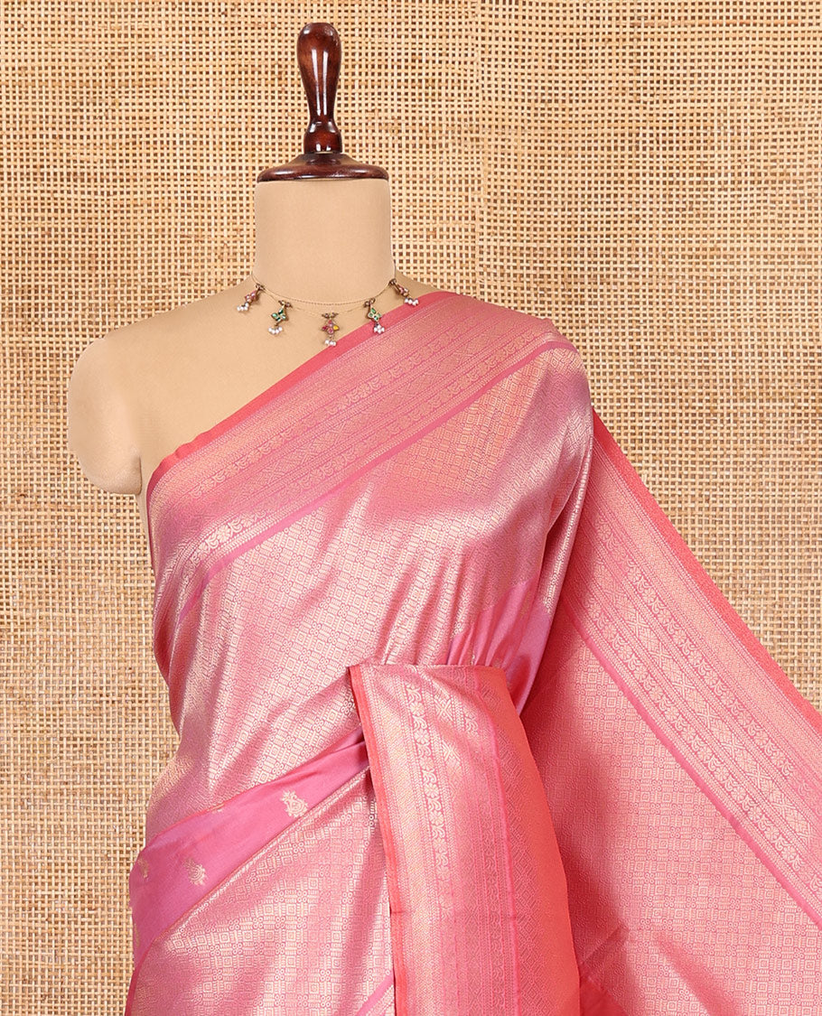 Onion Pink Elite Soft Silk Saree, Enriched with Jacquard, Buttas, Traditional Border, Grand Pallu and Matching Blouse