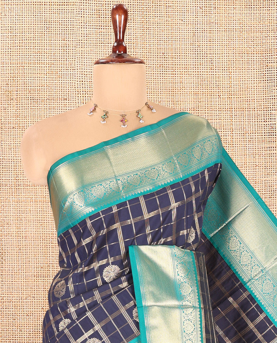 Navy Blue-Saffire Blue Budget Silk Saree