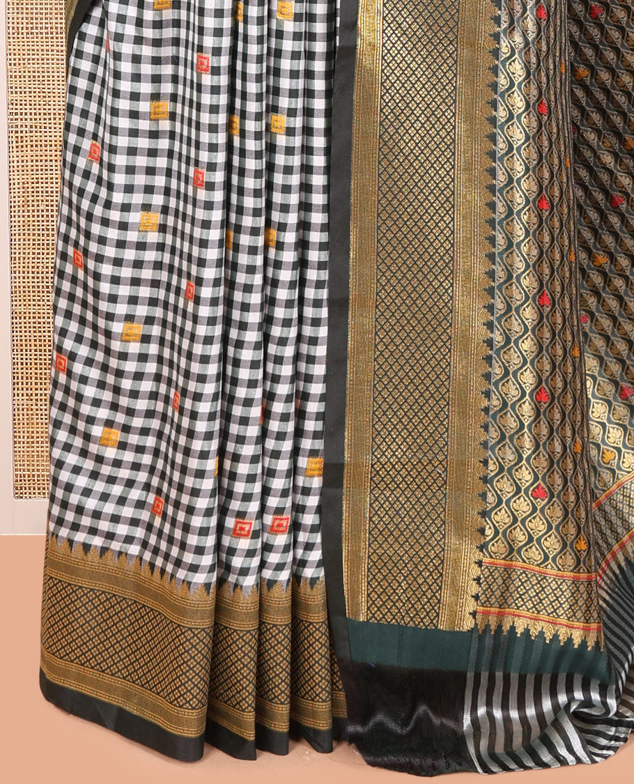 Green Chettinad-Style Soft Silk Saree
