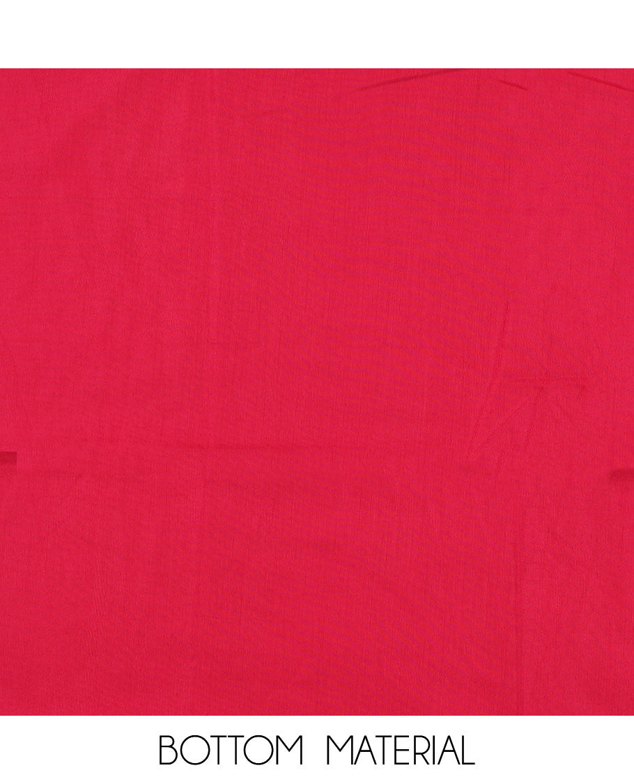 Teal blue material chudidar set, floral printed with thread embroidered top, contrast plain bottom, and sequins striped dupatta