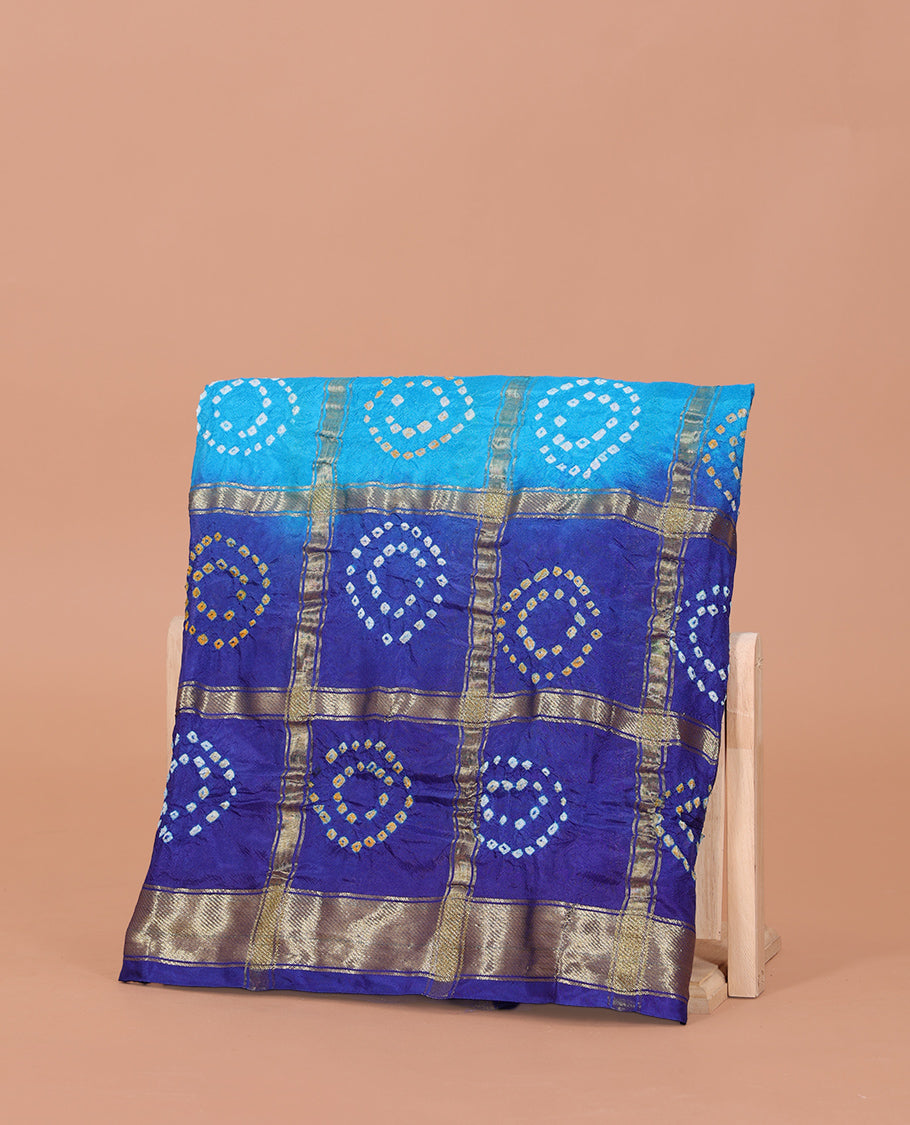Blue Bandhani Dola Silk Saree