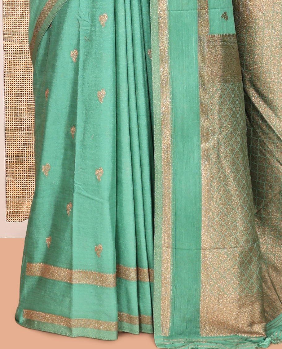 Green Fancy Crepe Saree
