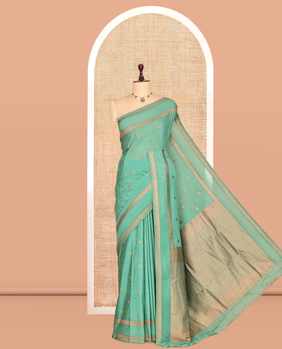 Green Fancy Crepe Saree