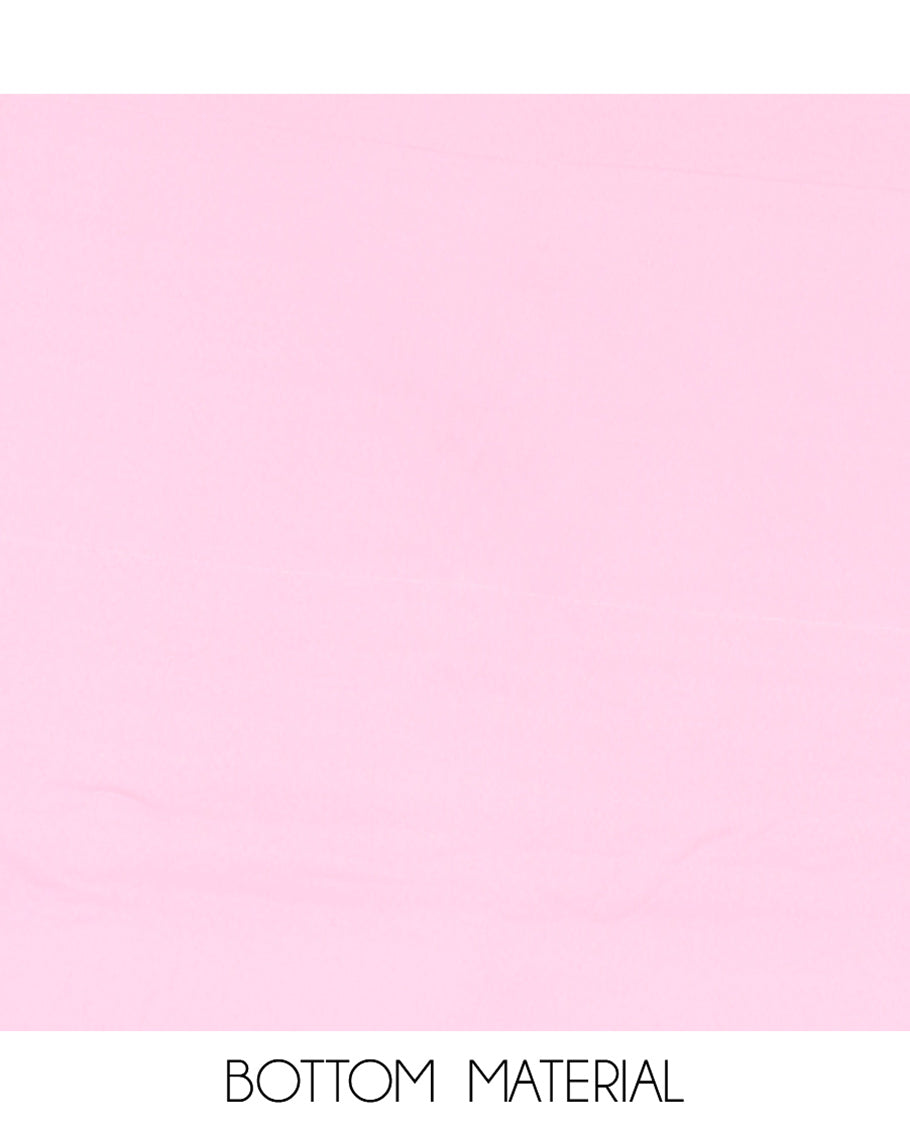 Pink Mul Chanderi Material Chudidar, Lucknowi-Style Embroidery Top, a Santoon Bottom, Scallop Embroidered Dupatta