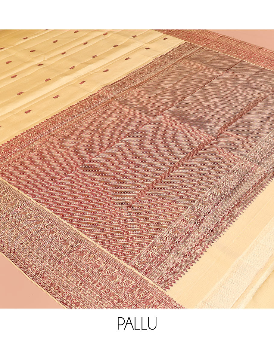 Sandal Kanchipuram Silk Saree