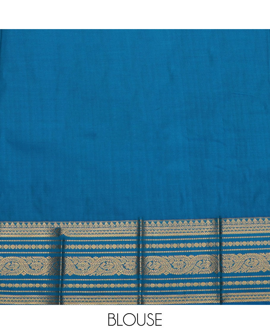 Pink Budget Silk Saree, Crafted with Zari Buttas All Over Its Body, Complemented by a Contrast Traditional Zari Design Border, Grand Diagonally Striped Pallu, and Paired with a Contrast Blouse
