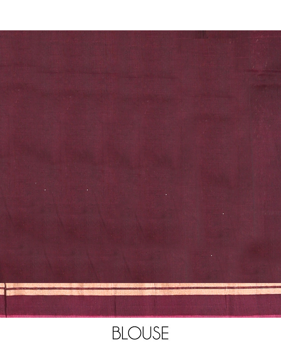 Dark Chocolate Brown Silk Cotton Saree