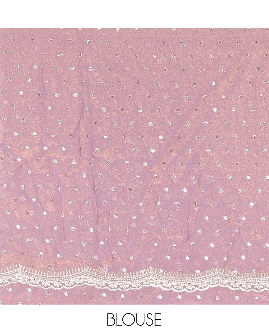Lavender Moss Organza Half-Saree