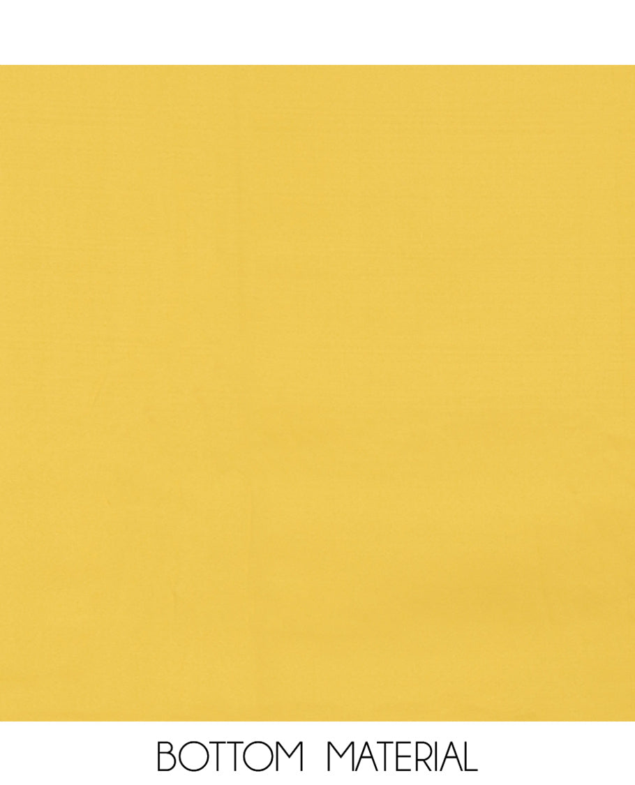 Yellow Material Churidar Set, Elevated with Zari Buttas and Crosia Lace with Mirror Work Chanderi Top, Comes with a Plain Bottom, Zari Woven Chanderi Dupatta