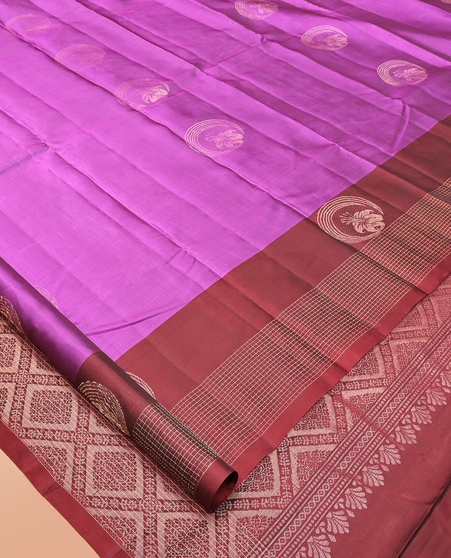 Pink Zari Buttas Woven Mayuri Lite Silk Mix Saree