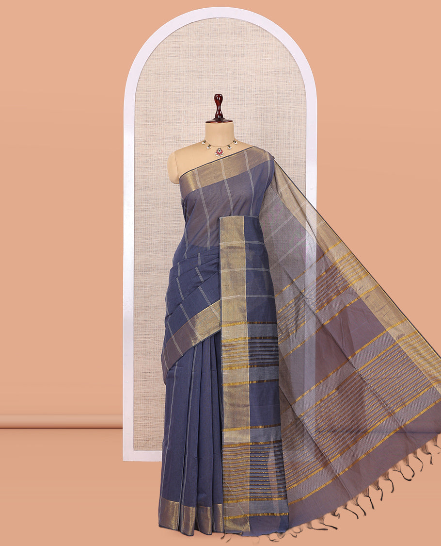 Grey Jute Cotton Saree