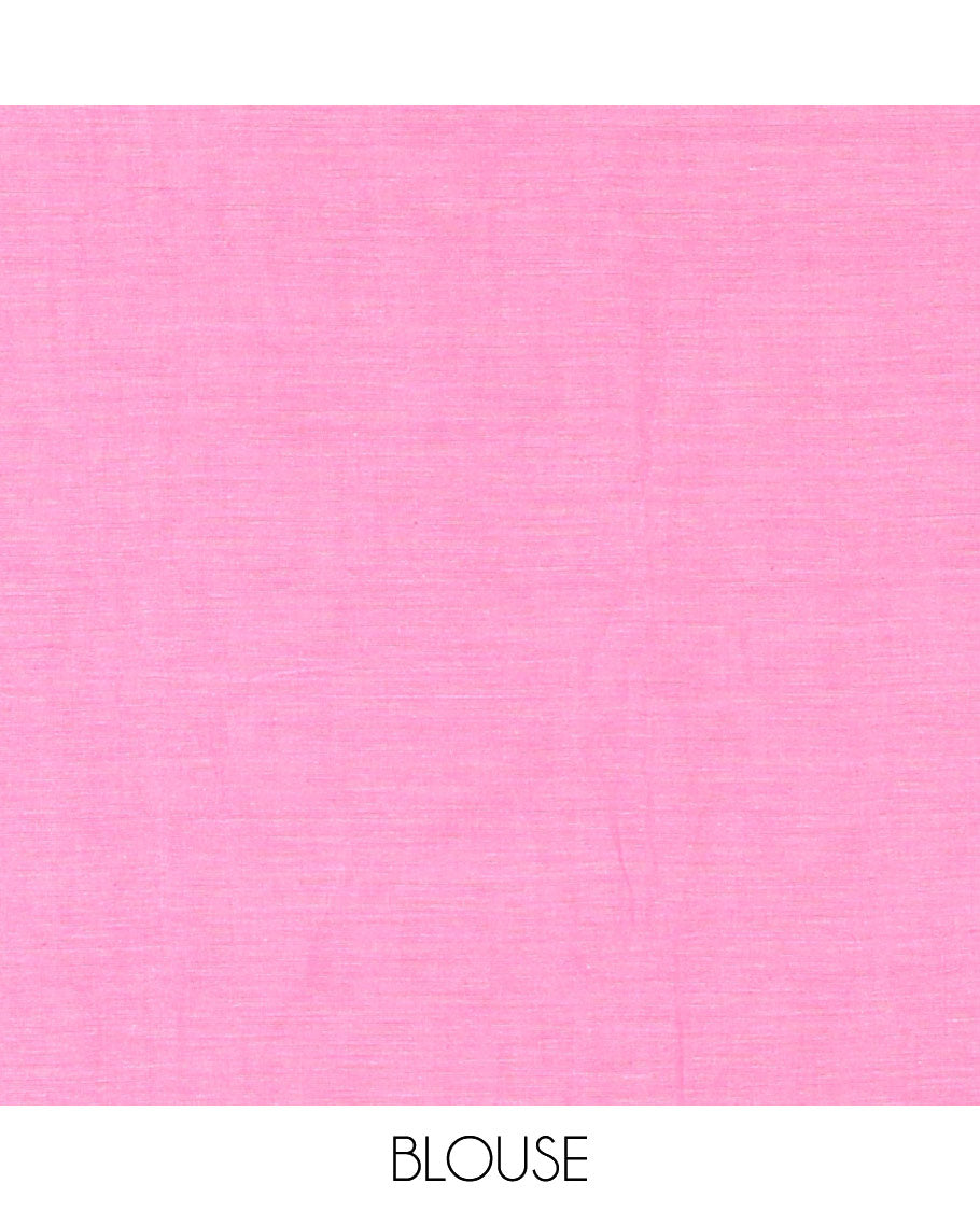 Borderless Pink Khadi Mul Cotton Saree, Gleamed up with Sequin Work on Its Body and Pallu, and Paired with a Matching Blouse
