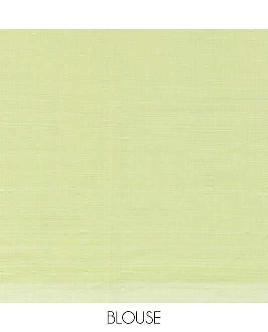 Borderless Multi colour checked design khadi cotton saree with striped design pallu