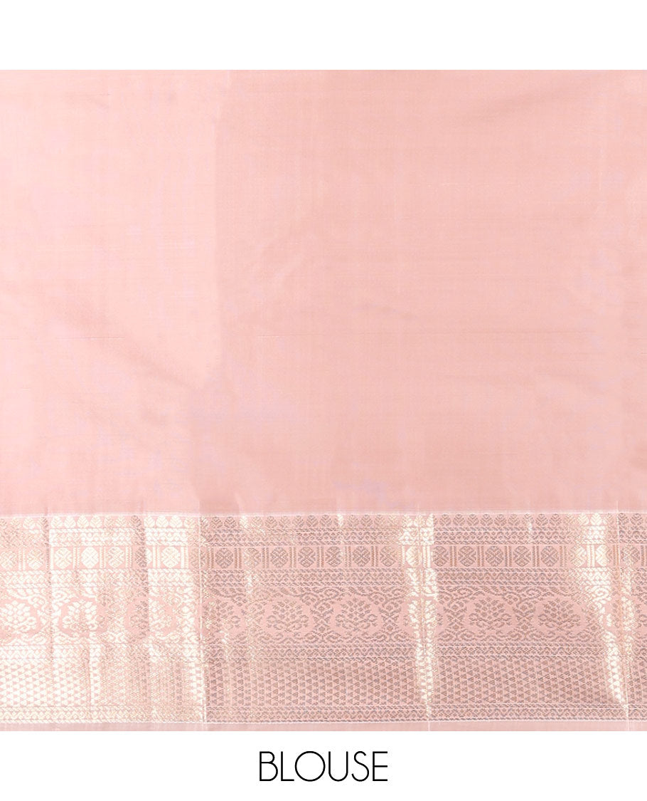 Green floral design design vasundhara elite silk saree with contrast intricate zari design border & checked floral design pallu