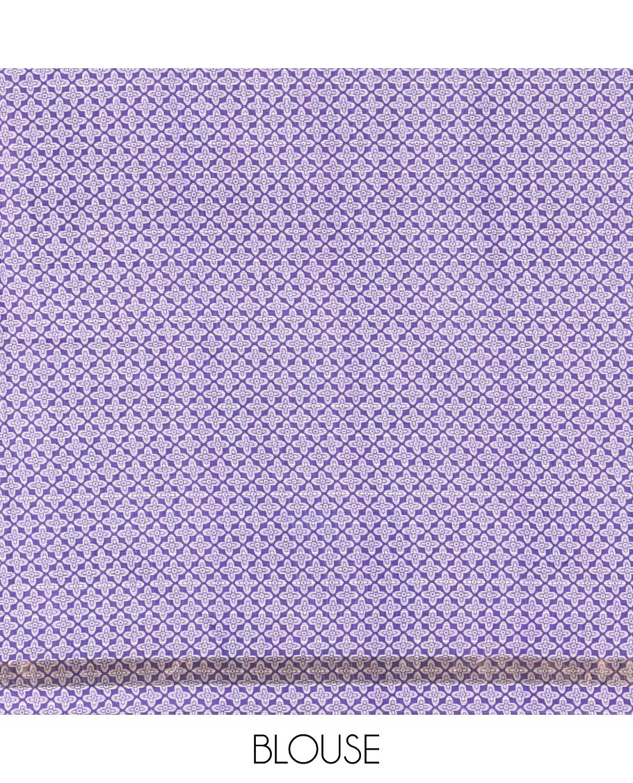 Violet vertical striped & floral motifs Katan silk saree, zari piping border & pallu of yaali & jaal motifs