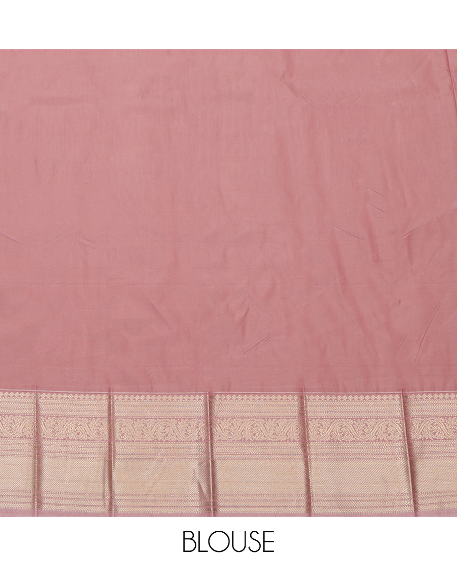 Blue Budget Silk Saree, Detailed with Zari Butta Enclosed Checks, a Contrast Traditional Zari Border, Grand Pallu, and a Contrast Blouse