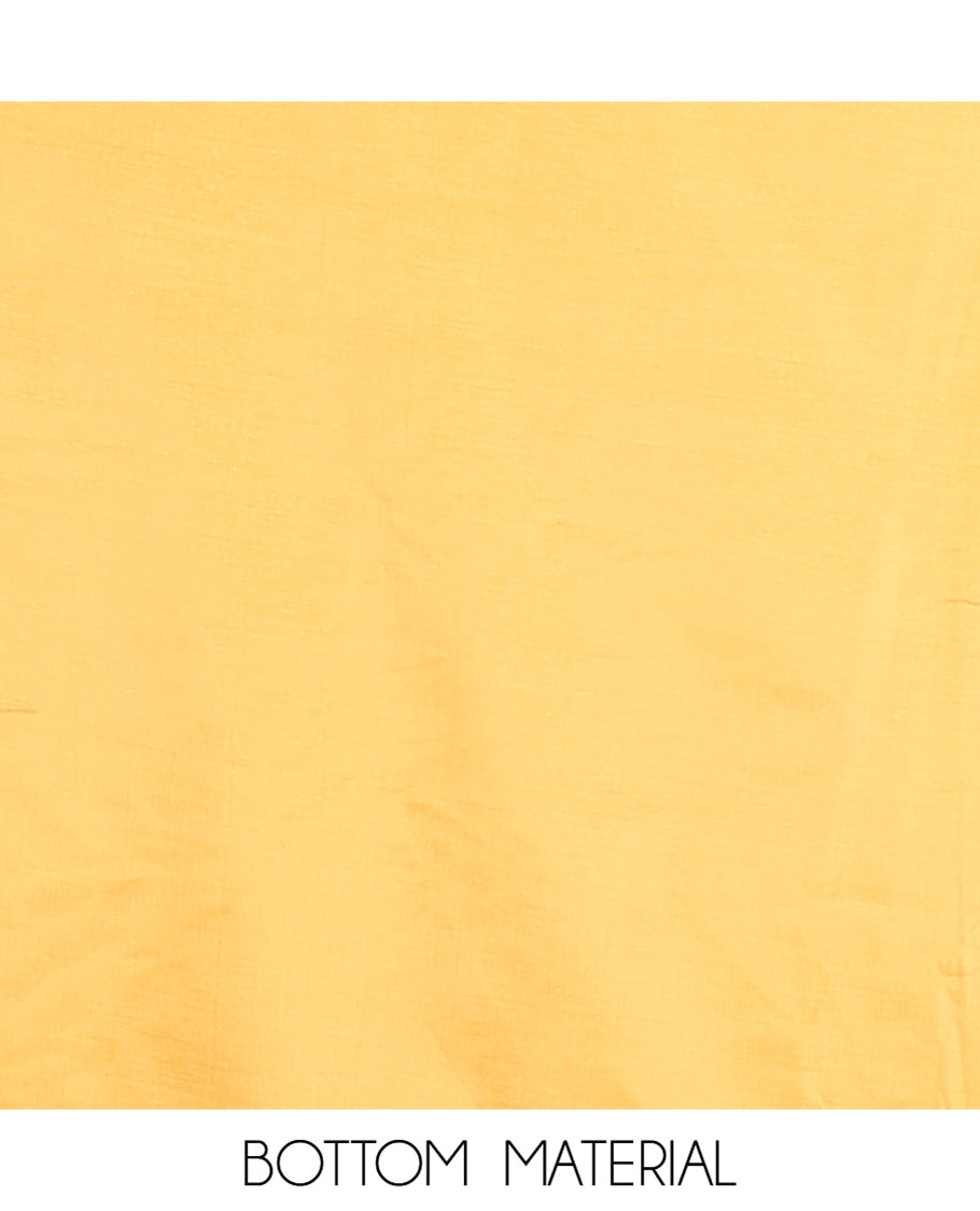 Yellow Chanderi Material Chudidar, Zari Buttas and Annam Buttas Top, Matching Bottom, Annam Buttas Dupatta