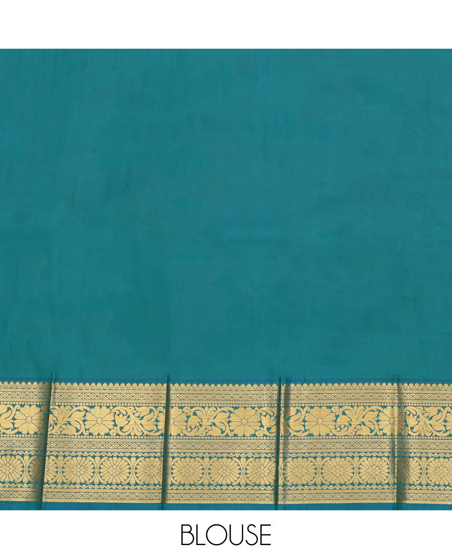 Wine Budget Silk Saree, Ornamented with Zari Buttas, Complemented by Contrast Traditional Zari Border, a Grand Pallu and a Contrast Blouse