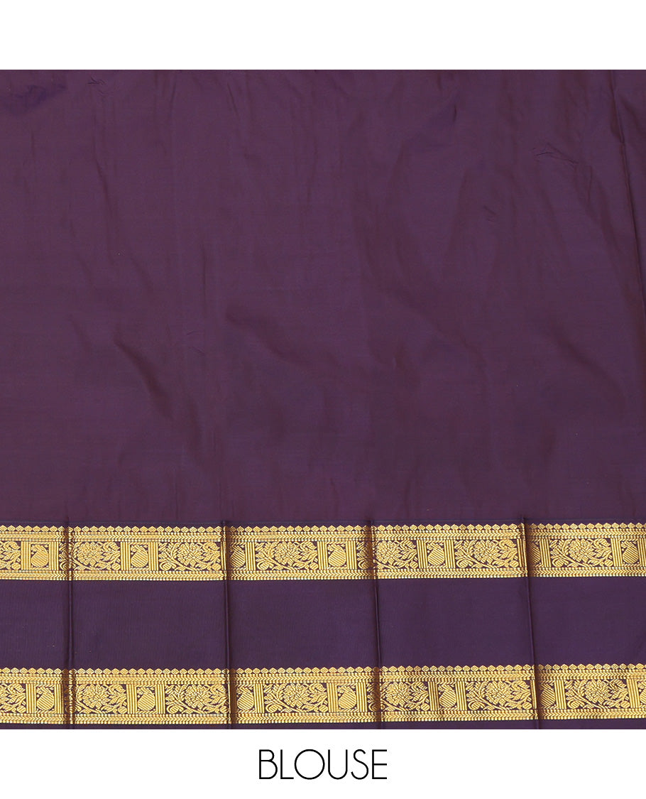 Turquoise Temple Buttas Budget Silk Saree