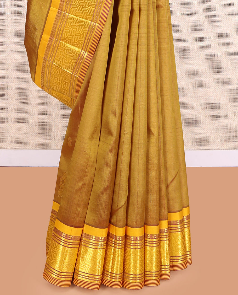 Mustard Woven Kanchipuram Silk Saree