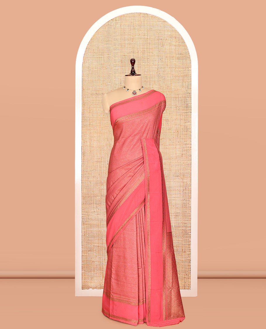 Pink Fancy Crepe Saree
