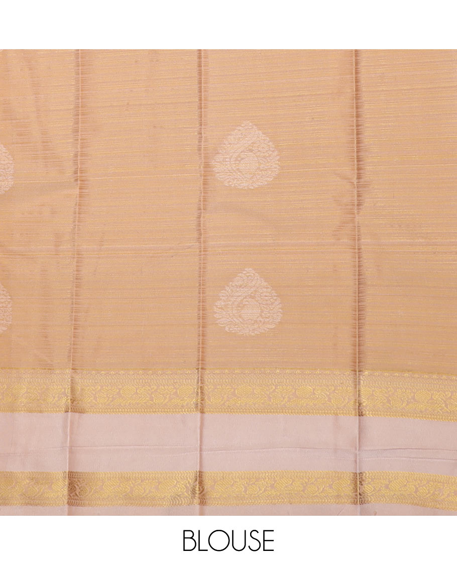 Blue zari design budget silk saree, contrast traditional zari rettai pettu border, and zari design pallu