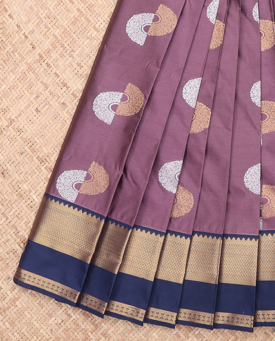 Brown Zari Butta Budget Silk Saree