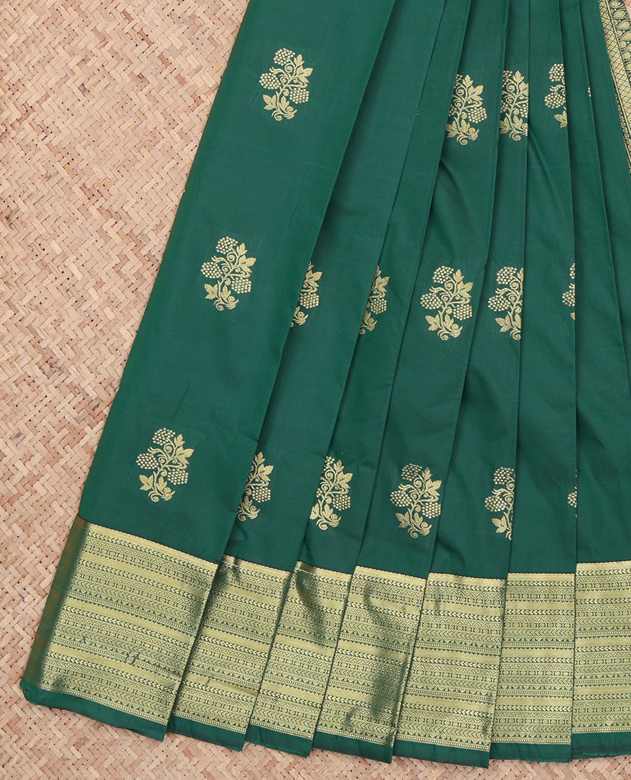 Green Floral Butta Budget Silk Saree