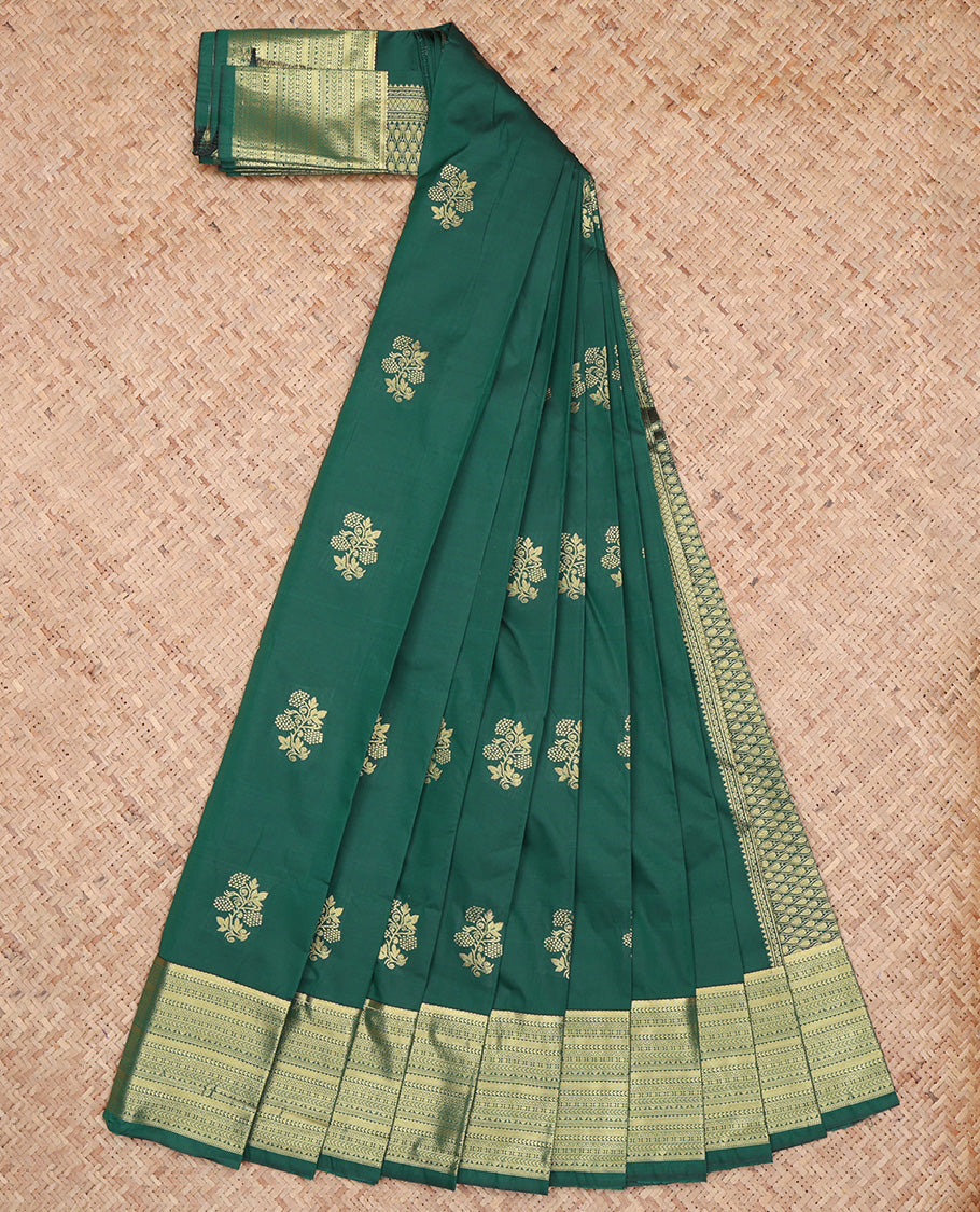 Green Floral Butta Budget Silk Saree