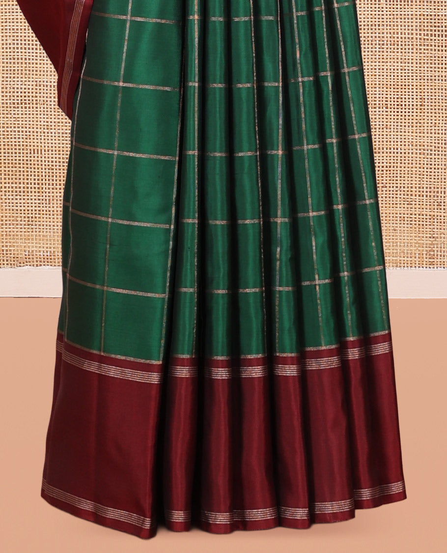 Green Checks Mayuri Soft Silk Saree
