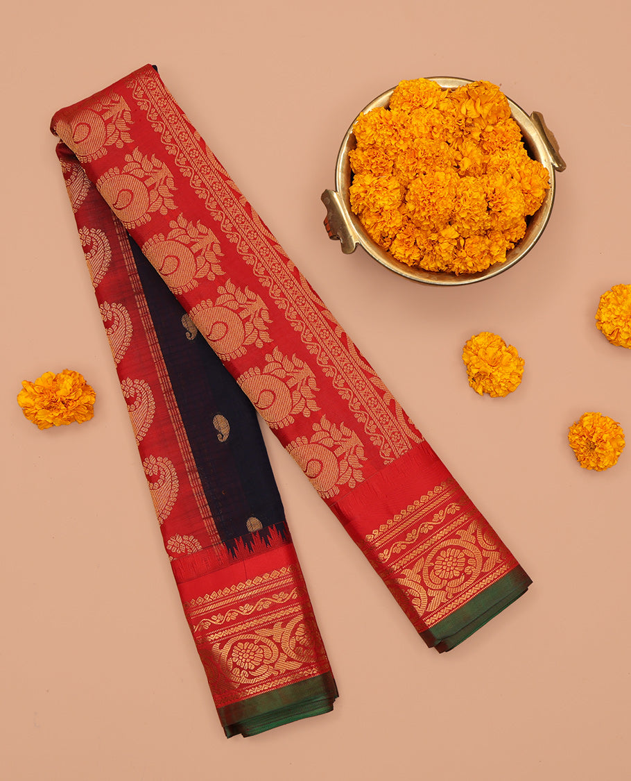 Black Gadwal Silk Mix Saree