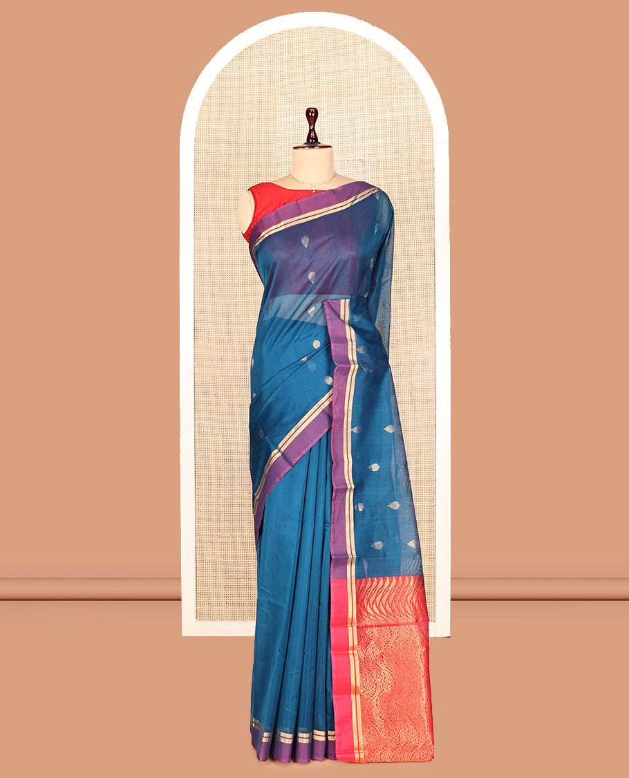 Blue Silk Cotton Saree