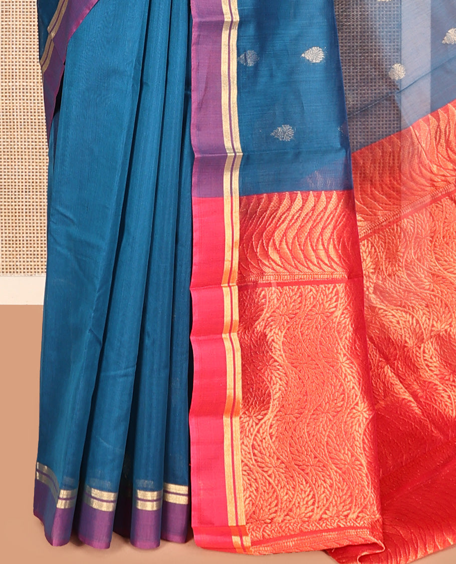 Blue Silk Cotton Saree