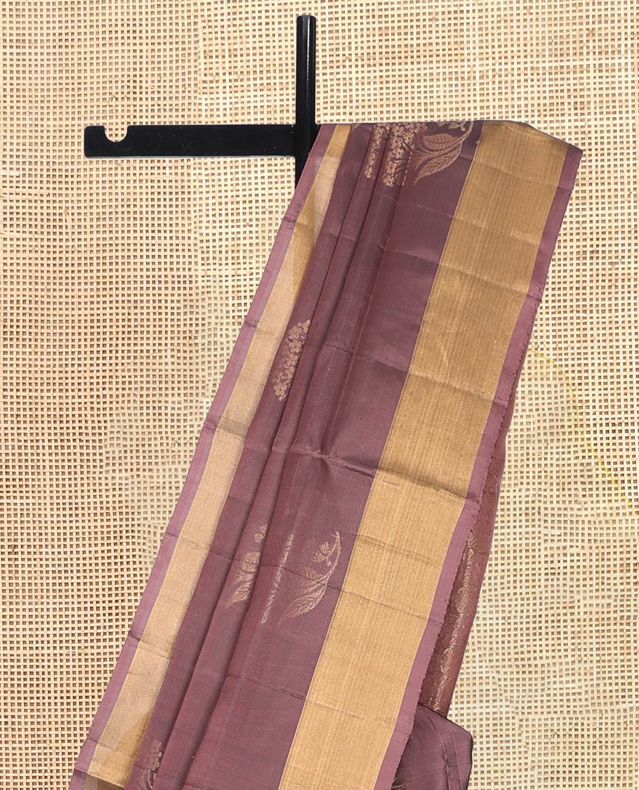 Brown Mayuri Lite Silk Mix Saree