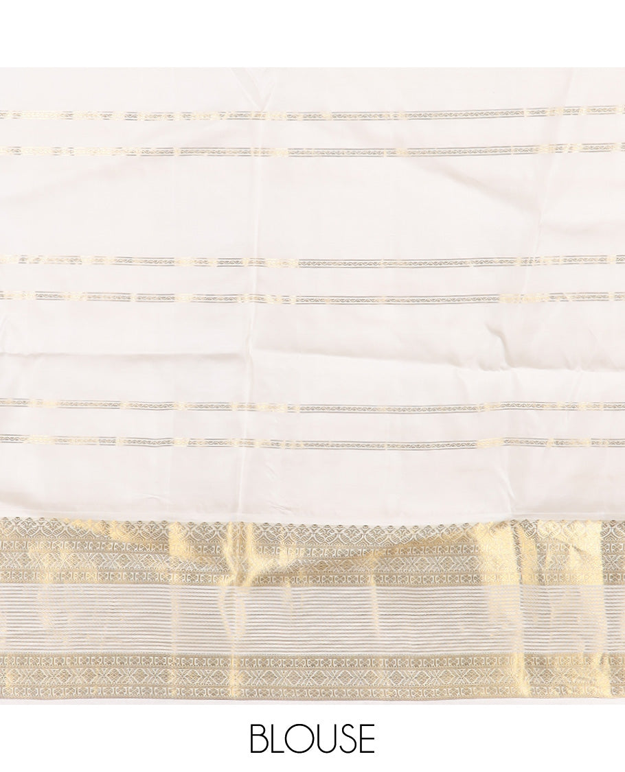 Candy pink zari design silk saree, contrast zari border of diamond designs, and zari-rich jaal pallu