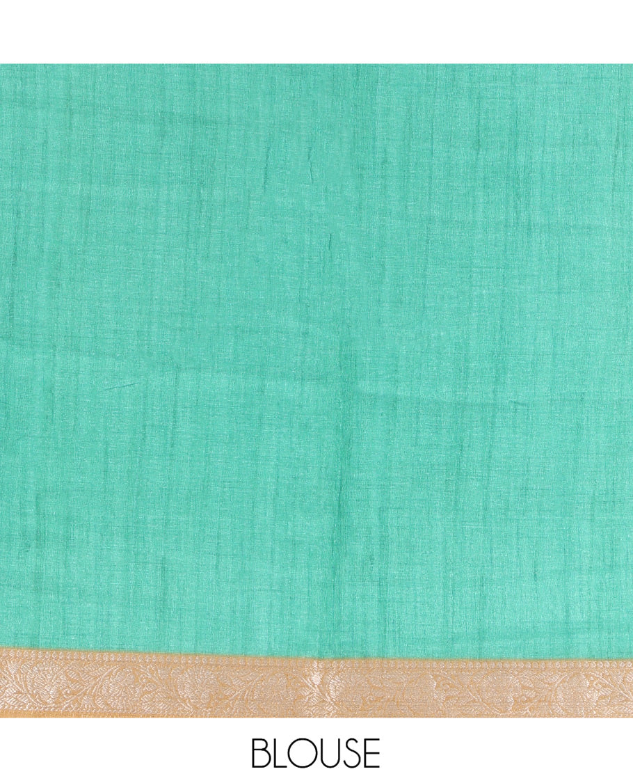 Green Kalamkari Printed Fancy Tussar Saree