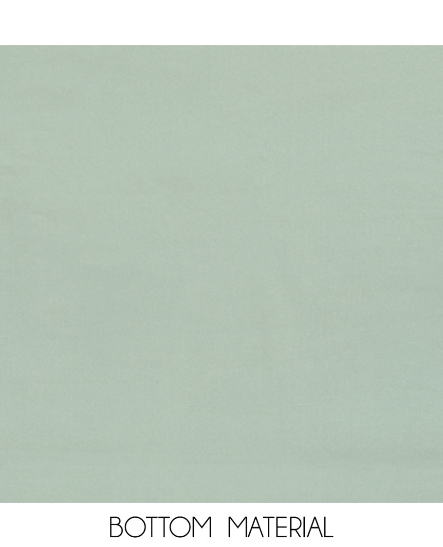 Pista Green Material Churidar Set, Elevated with Zari Buttas and Crosia Lace with Mirror Work Chanderi Top, Comes with a Plain Bottom, Zari Woven Chanderi Dupatta