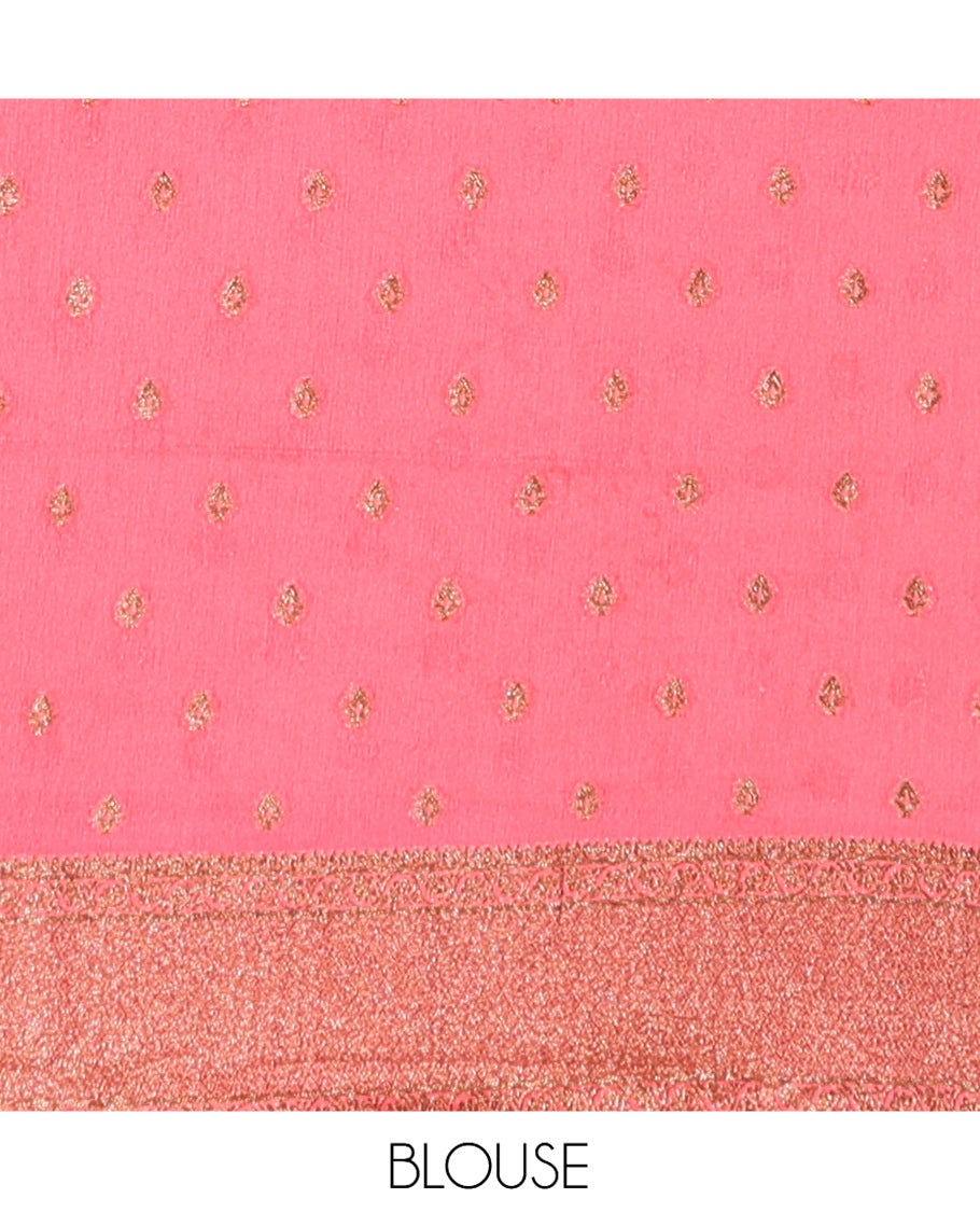Pink Fancy Crepe Saree