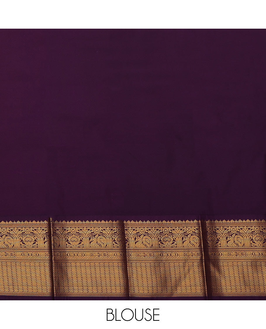 Yellow Budget Silk Saree, Sparsely Woven with Zari Buttas All Over Its Body, Complemented by a Contrast Traditional Zari Design Border, Grand Jaal Pallu, and Paired with a Contrast Blouse