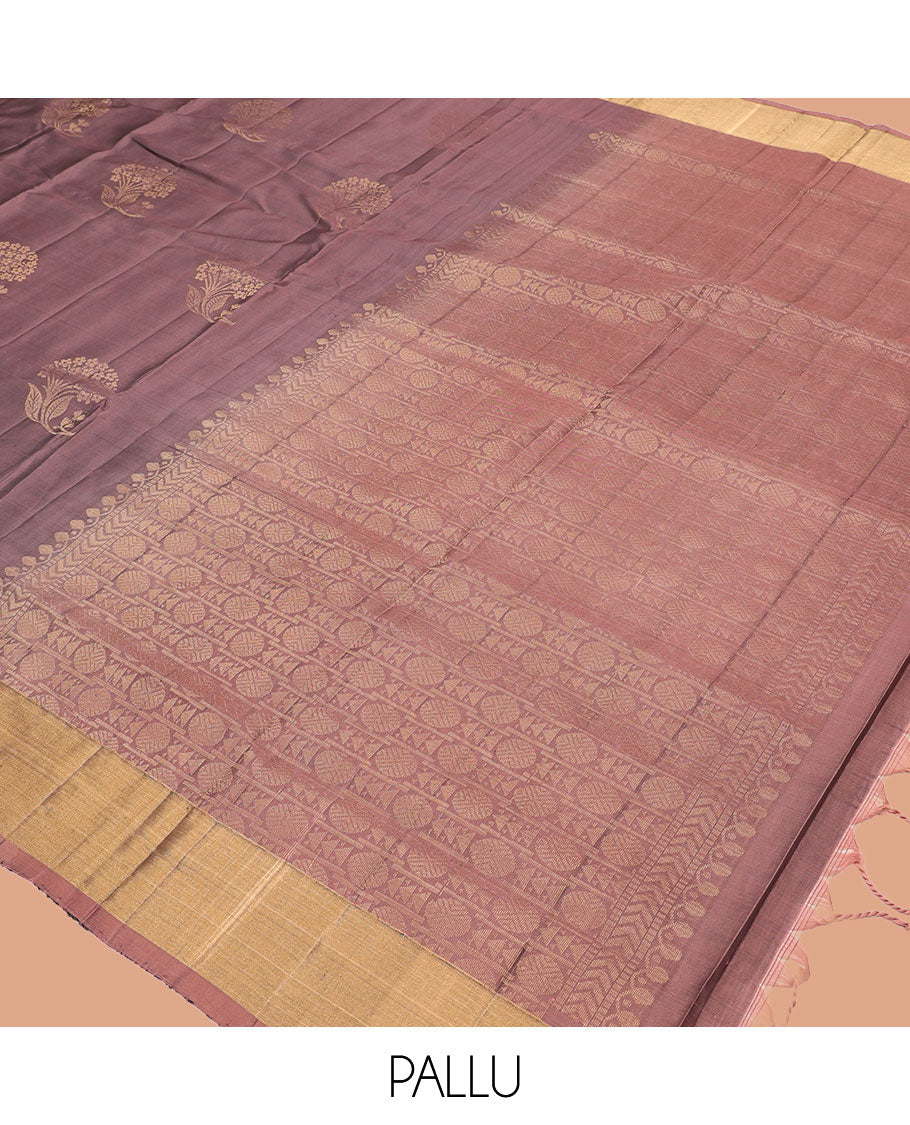 Brown Mayuri Lite Silk Mix Saree
