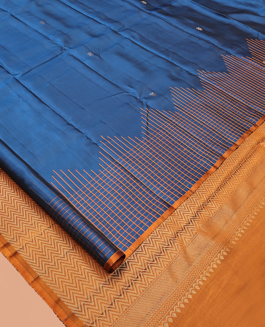 Blue Mayuri Lite Silk Mix Saree