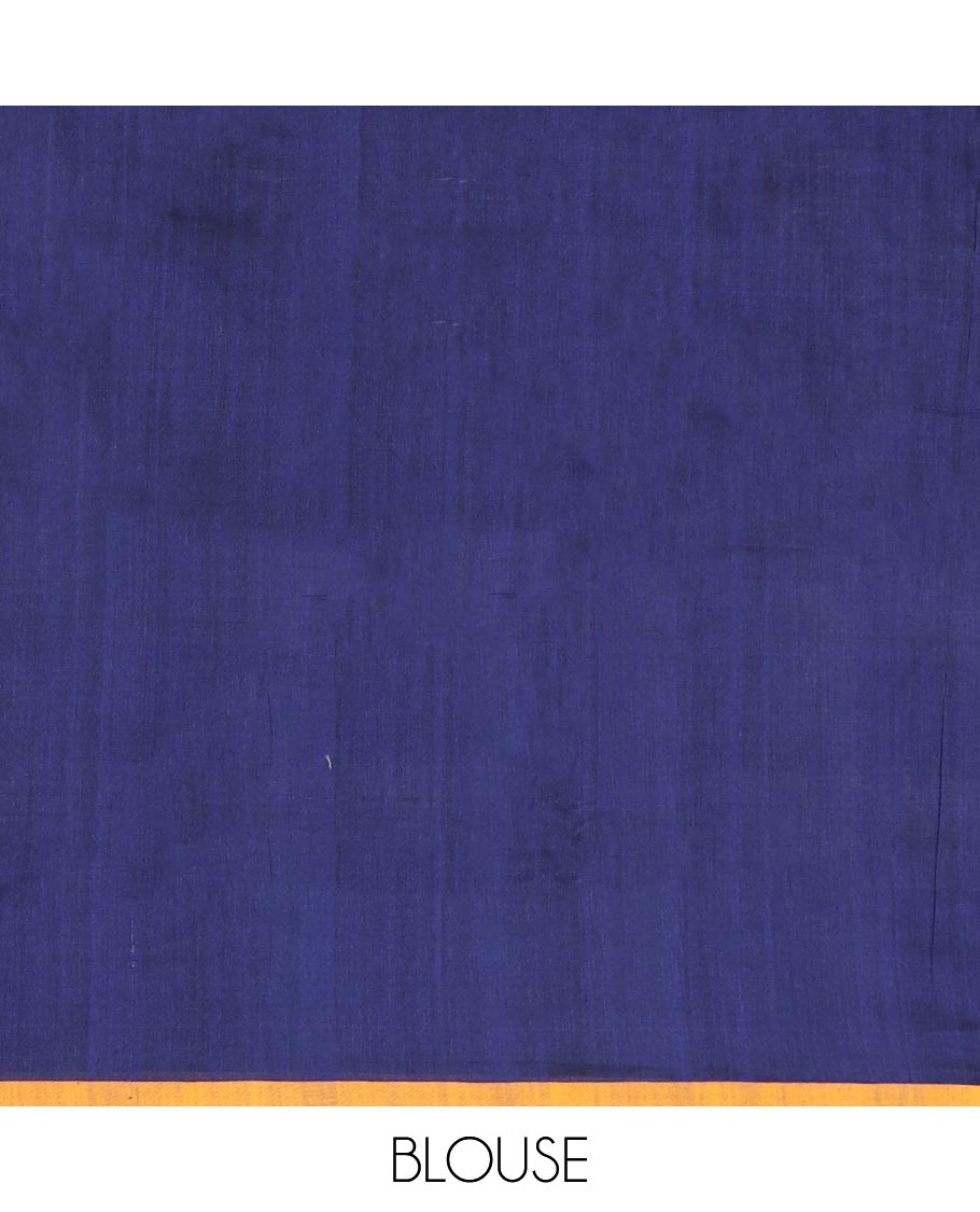 Red geometric design Ikkat cotton saree with contrast plain border & intricate design pallu